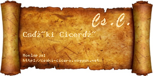 Csáki Ciceró névjegykártya